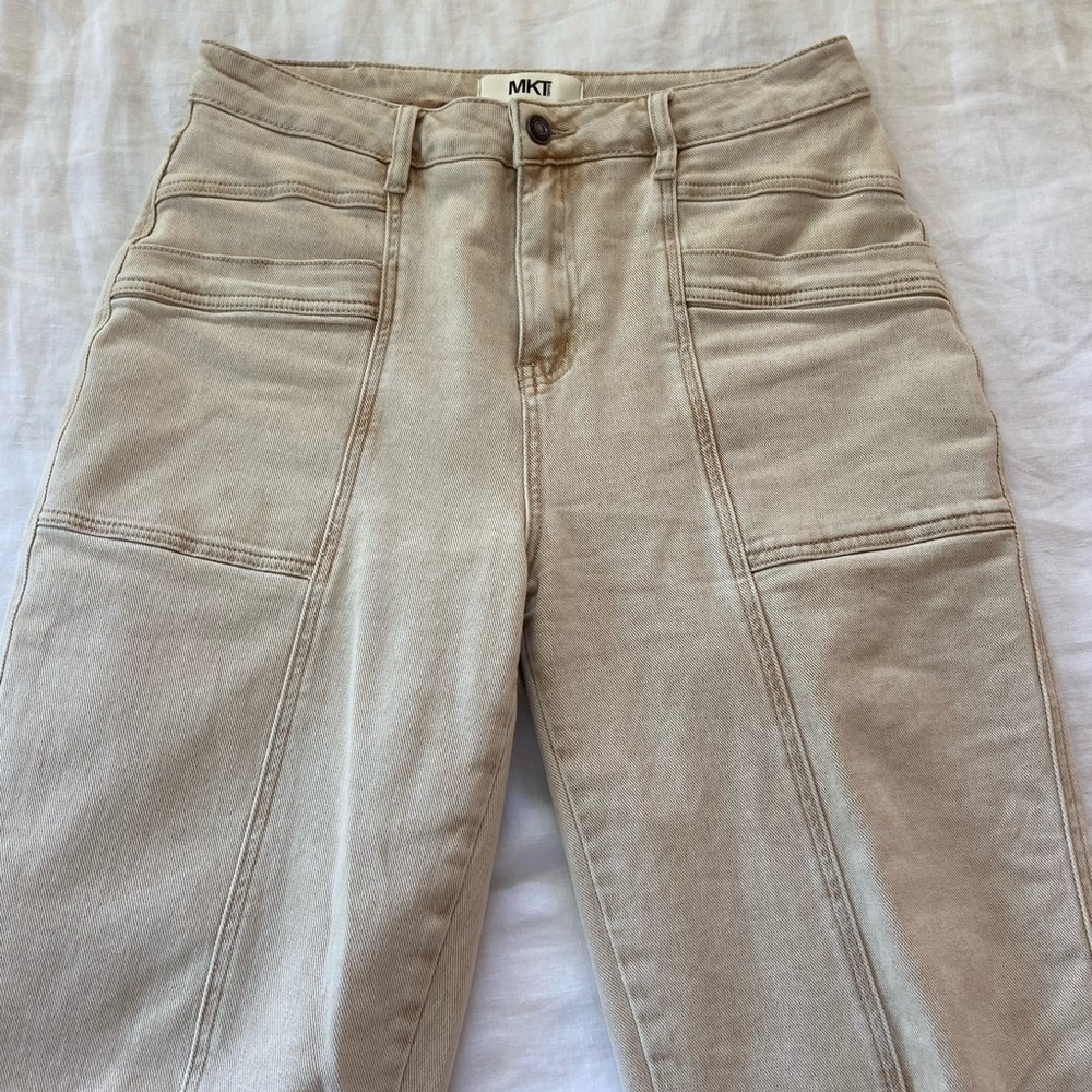 MKT Studio straight leg women’s beige jeans